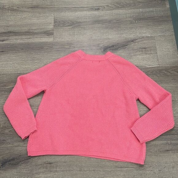 Small EUC Tahari Pink Cable Ribbed Crew Neck Sweater - Picture 5 of 5